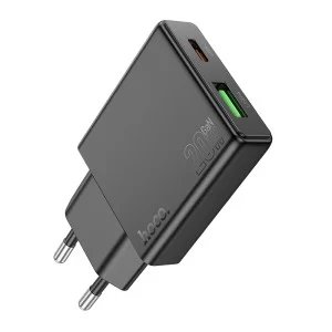 Incarcator de retea Hoco N38 Delgado dual port PD20W+QC3.0 [Black]